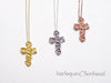 Harlequin&Lionhead handmade Rose Cross necklace in sterling silver, or gold plated