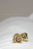 Harlequin&Lionhead handmade Rose solitaire stud earrings in gold/brass