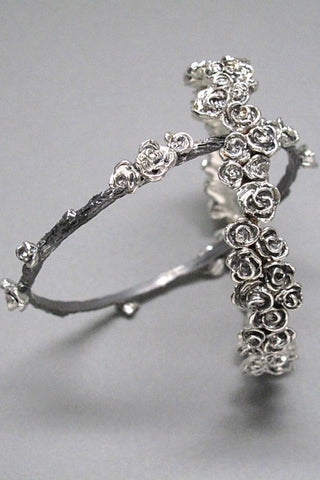 Harlequin&Lionhead handmade Rose adjustable statement bracelet sterling silver