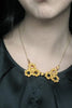 Harlequin&Lionhead handmade statement Rose Bib Collar necklace gold plated