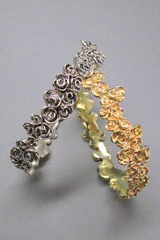 Harlequin&Lionhead handmade Rose adjustable statement bracelet gold or rose gold plated
