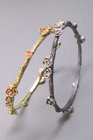 Harlequin&Lionhead handmade Rose stackable bangle bracelet in sterling silver
