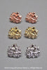 Harlequin&Lionhead handmade flower button stud earrings yellow, rose or white gold plated