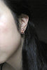 Harlequin&Lionhead handmade flower button stud earrings yellow, rose or white gold plated